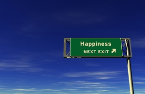 Happiness - Freeway Exit Sign